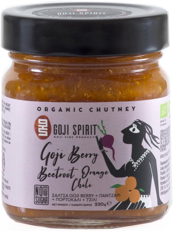 GOJI SPIRIT Organic Chutney with Goji Berry, Beetroot, Orange and Chili, 220 g