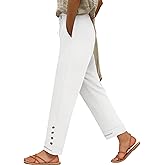 ANRABESS Womens Casual Cropped Pants Drawstring Elastic Waist 2026 Summer Loose Ankle Work Trousers with Pockets