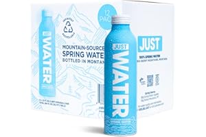 JUST Water, Premium Pure Still Spring Water in an infinitely recyclable aluminum bottle- Naturally Alkaline, High 8.0 pH - Fully Recyclable canned water, 22 Fl Oz (Pack of 12)