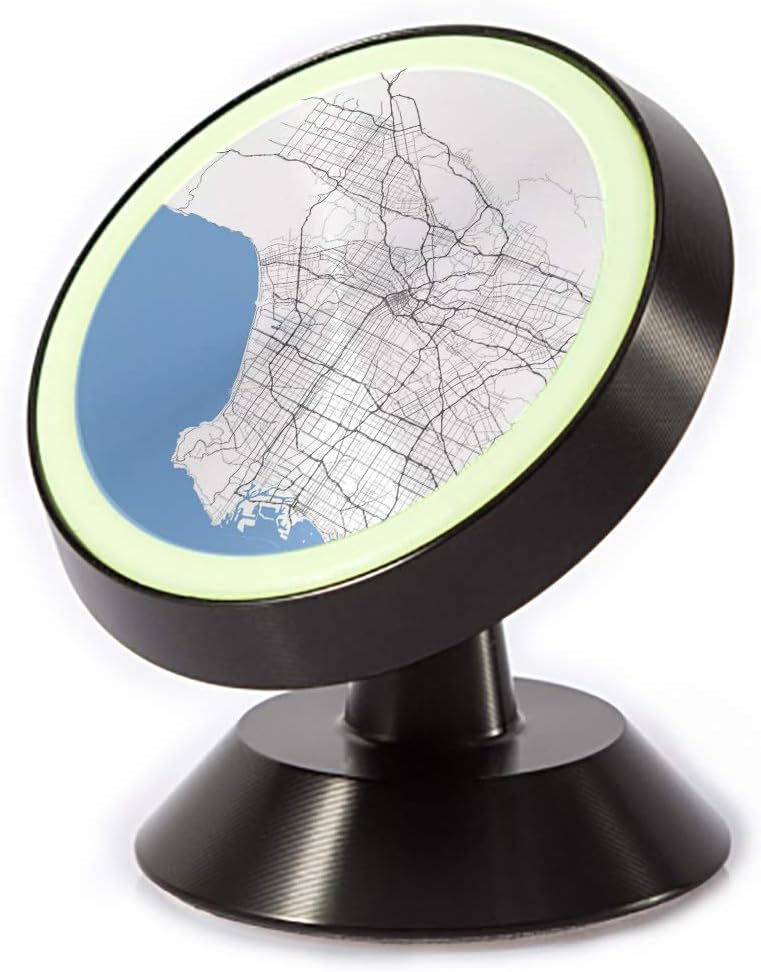 Tinmun Magnetic Phone Car Mount, Map Los Angeles City California Universal Car Phone Holder for Dashboard