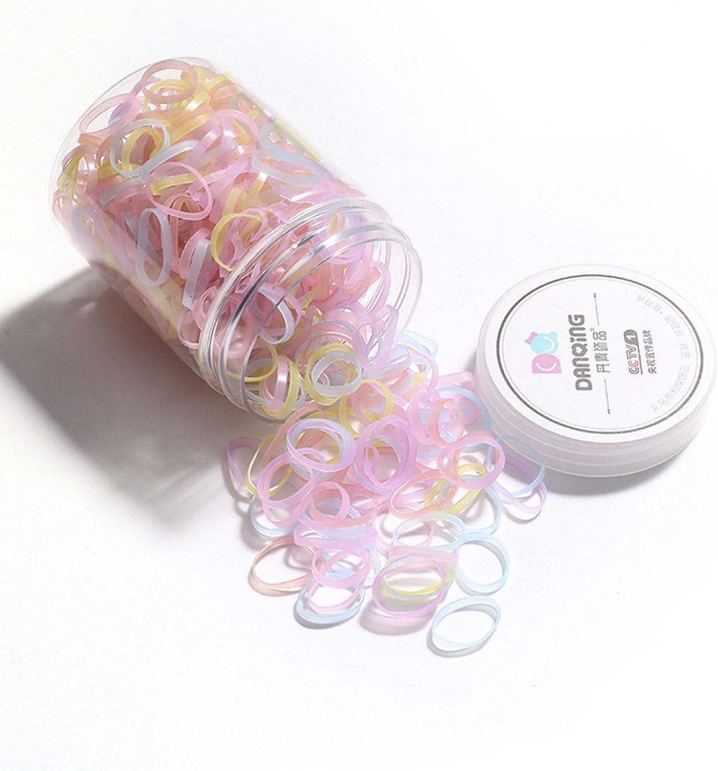 Miaoo 450 Pieces Mini Multi Color Elastic Rubber Bands Soft Elastic Hair Bands for Kids Baby Girls Hair， Braids Hair, Wedding Hairstyle and More