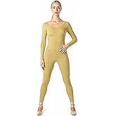 Wildarms Adult Crew Neck Zip One Piece Unitard Full Body Leotard Bodycon Jumpsuit for Women