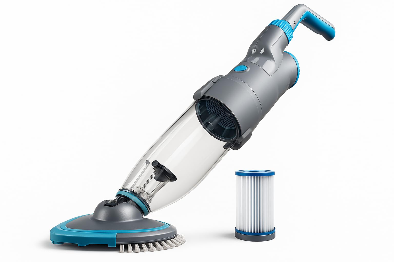 Photo 1 of PoolCent Cordless Handheld Pool Vacuum, Rechargeable Pool Cleaner with 2-Speed Cleaning Mode, 19GPM Suction, Dual Filter System, 60 Mins Run Time, Perfect for Above/In-Ground Pools, Spas, Hot Tubs