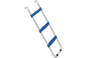 Soozier Trampoline Ladder, 3-Steps with Horizontal Wide Steps, Universal Hook, Galvanized Steel Frame, 330LBS Capacity, Outdo