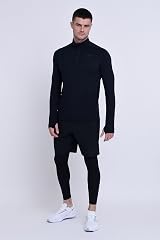 TCA Fusion Long Sleeve Running Top Men 1/4 Zip Black S view 5