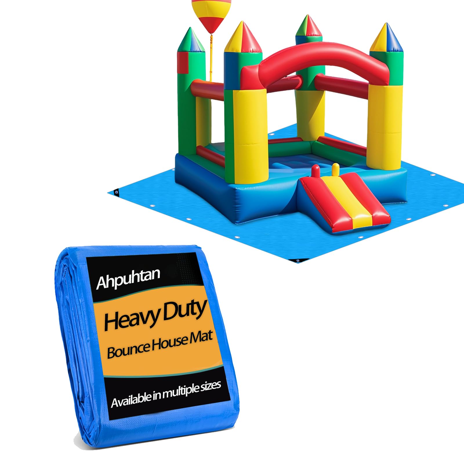 Photo 1 of 177 x 177 Inch Bounce House Mat for Inflatable Bouncer, Inflatable Water Slide Bounce House Pad for Outdoor Bouncy Castle, Under Jump House Floor Underlayment Pad(Only Mat, Bounce House Not Include)