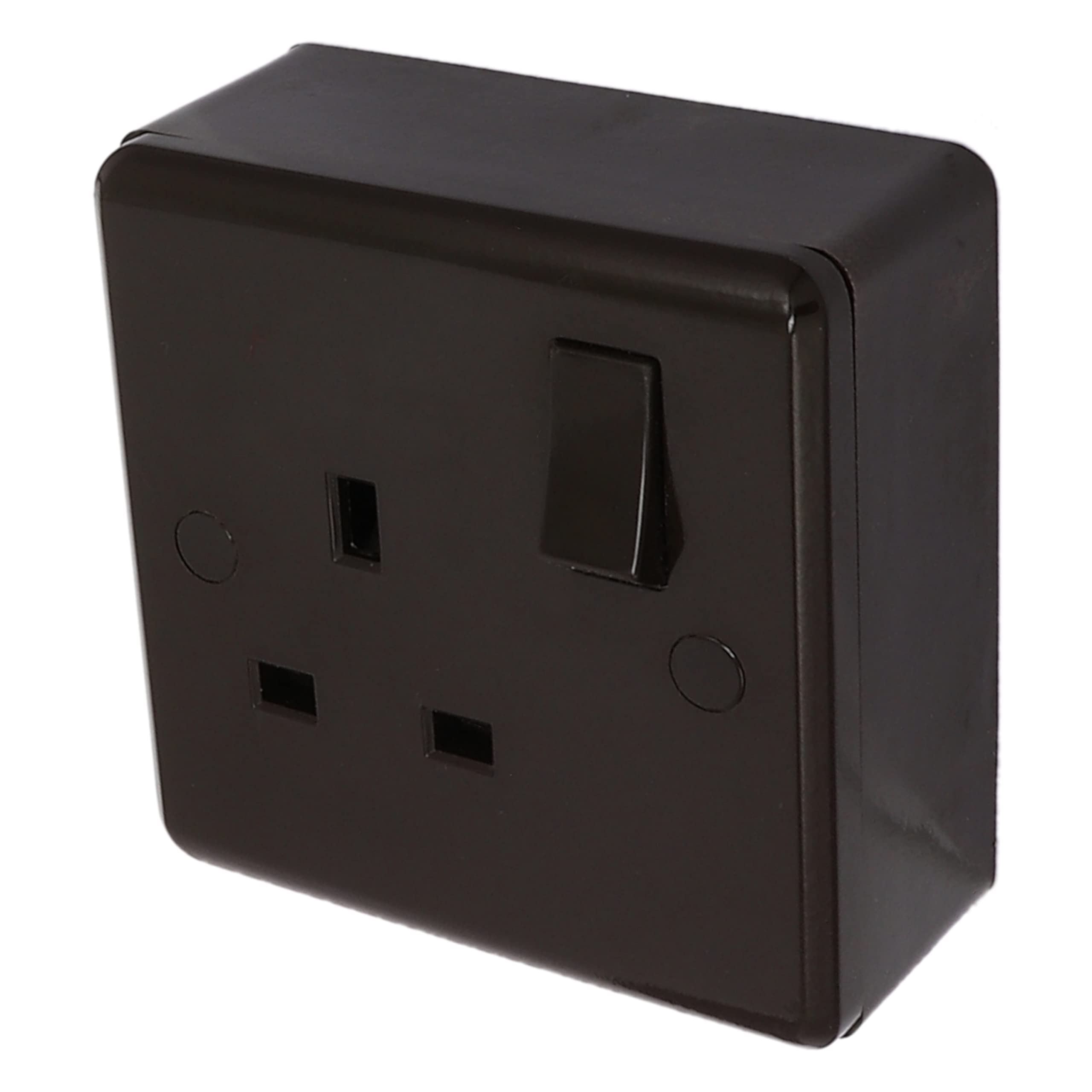 Art Deco Emporium Single Wall Socket on a 25mm Wall Pattress in Vintage Period Style Bakelite Dark Brown Part of the New eXalt V2.0 Brand. Standard UK 13amp Single Plug Socket on Single Mount