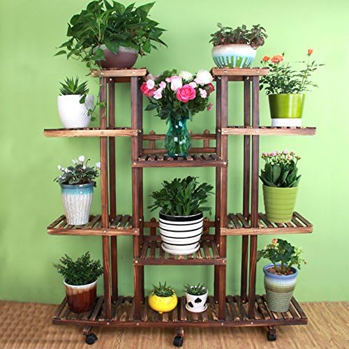 Fashion decoration home Plant flower stand,Plant display shelf rack shelf bamboo foldable pot racks planter storage rack display shelving-A