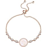 TGBJE Rose Gold Zodiac Sign Adjustable Bracelet Birthday Gift for Women Girls Zodiac Bracelet 12 Constellation Bracelet