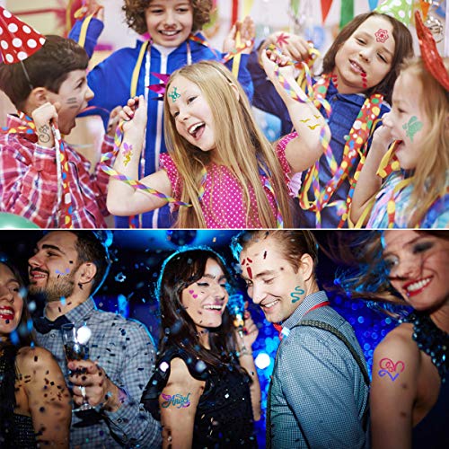 Glitter Tattoo Set, Luckyfine New Glitter Tattoo Kit with (24 Large Glitter Colors, 125 Cool Tattoo Stencils, 2 Glittered Glue, 5 Brushes) Glitter Temporary Tattoos for Kids, Teenagers and Adults - Thumbnail 5
