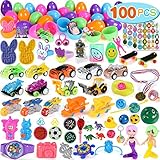 100 PCS Toys Filled Easter Eggs Filled Mini Toys Surprise Eggs Kids Toys for Easter Hunt, Easter Theme Party Favors, Party Game Prizes, Goodie Bag Fillers, Basket Stuffers Fillers, Classroom Prize Supplies