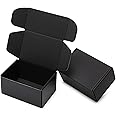 Mcfleet 6x4x3 Small Black Shipping Boxes - 24 Pack Corrugated Cardboard Mailing Box Packaging for Small Business - Tab Locking Literature Mailer Flat Empty Gift Packing Supplies