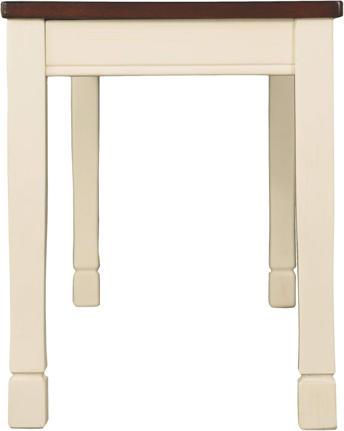 Signature Design by Ashley Whitesburg Dining Room Bench, Brown/Cottage White - Table Benches