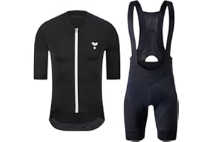 YKYWBIKE Cycling Jesrsey Set-Short Sleeves Bike Jersey+4D Padded Cycling Bib Shorts Road Biking Outfits Bicycle Kit for Men