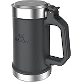 STANLEY Classic Bottle Opener Beer Stein 24 oz | Flip Up Lid and Heavy Duty Handle with Built In Bottle Opener | Insulated Stainless Steel Beer Mug | BPA-Free | Black 2.0
