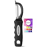 Swivel Vegetable Peeler Comfort Handle Sturdy Long-Lasting 1Pcs Black | Dishwasher Safe Gift for Cooks Potato Peeler for Kitchen Carrot Peeler Fruit Veggie Peeler Sharp Stainless Steel Blades
