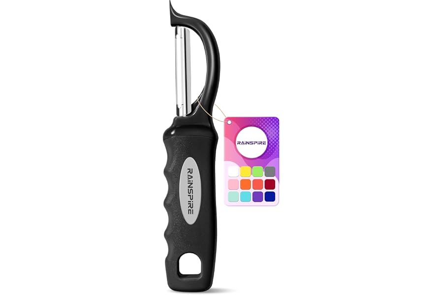 Swivel Vegetable Peeler Soft Comfort Handle Sturdy Long-Lasting 1Pcs Black | Dishwasher Safe Gift for Cooks Potato Peeler for Kitchen Carrot Peeler Fruit Veggie Peeler Sharp Stainless Steel Blades