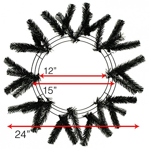 15-24" Original Round Work Wreath Form Black Frame Diameter (Outside) 15" Finished Wreath Diameter 24" Fall & Halloween