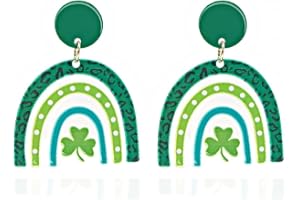 FAOYUDAWEI St Patricks Day Earrings Accessories for Women, Green Shamrock Clover Good Lucky Drop Earring for Irish Jewelry Gifts Decorations