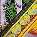 Lord Krishna Indian Decor Cotton Tapestry Poster Size Black Wall Hanging 42X30 Inches