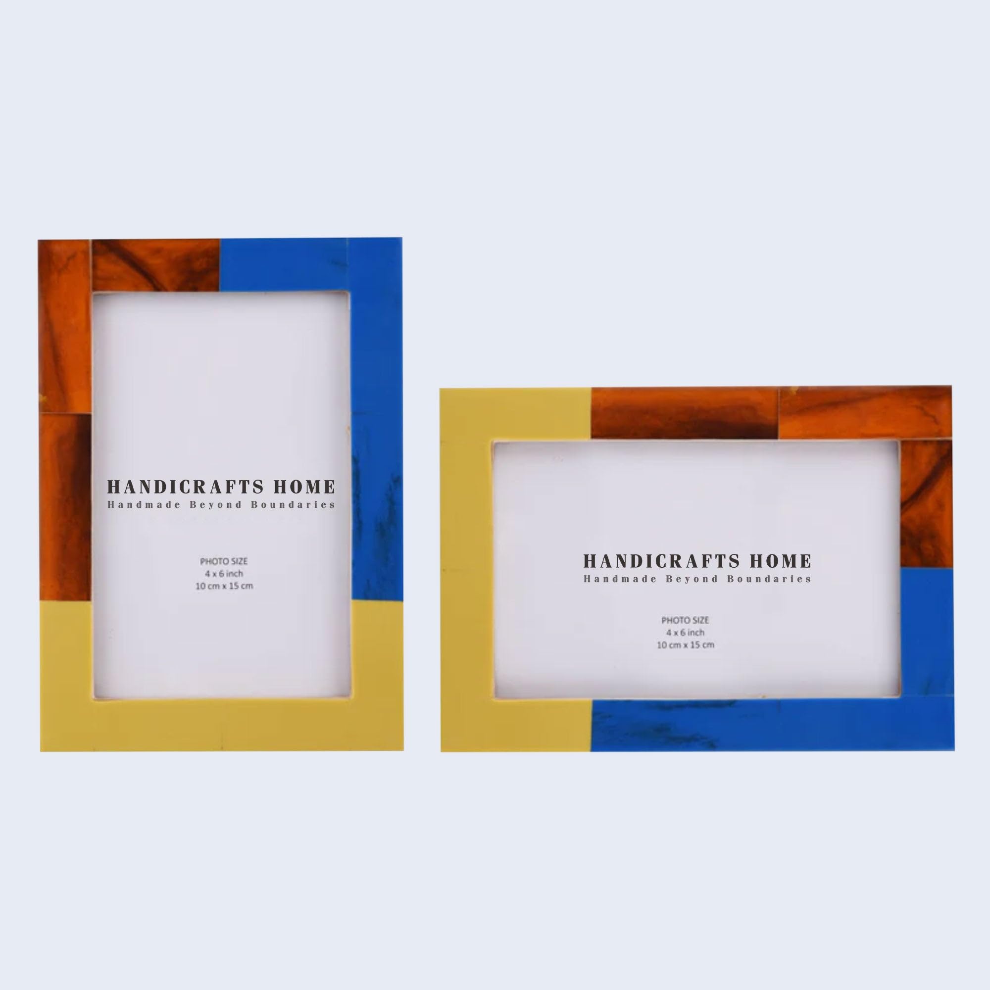 Handicrafts Home Colorful 4x6 Mondrian Photo Frame Set, 2 Pack, Trendy Home Accents, Perfect for Bohemian and Minimalist Décor, Vibrant Wall Art Display, Great for Unique Gifts and Home Styling!