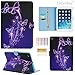 iPad Mini 3 Case,LittleMax Kickstand Faux Leather Case Smart [Auto Wake/Sleep] Wallet Case [Magnet Clasp] Flip Cover for iPad Mini 1/2/3 [Free Cleaning Cloth,Stylus Pen]-04 Purple Butterflies