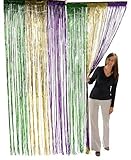 Fun Express Metallic Mardi Gras Fringe Curtains (4-Pack)