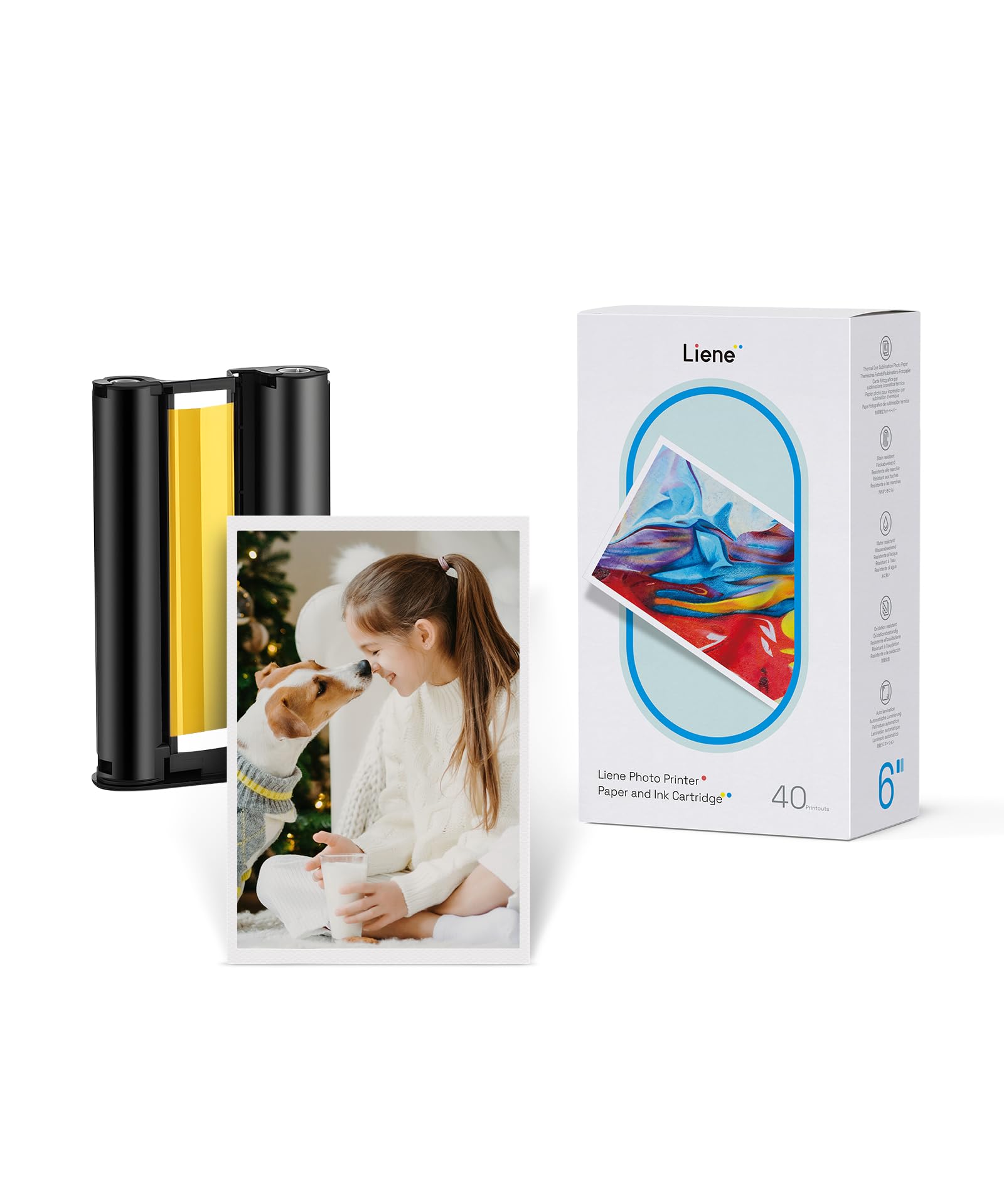 Photo 1 of (PARTIAL SET) (NO PRINTER) Liene Amber M100/M200 4x6'' Photo Printer 40 Sheets Photo Paper & 1 Cartridge Refill Only for DHP512/DHP513