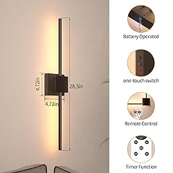 Torchlet Battery Operated Wall Sconce with Remote