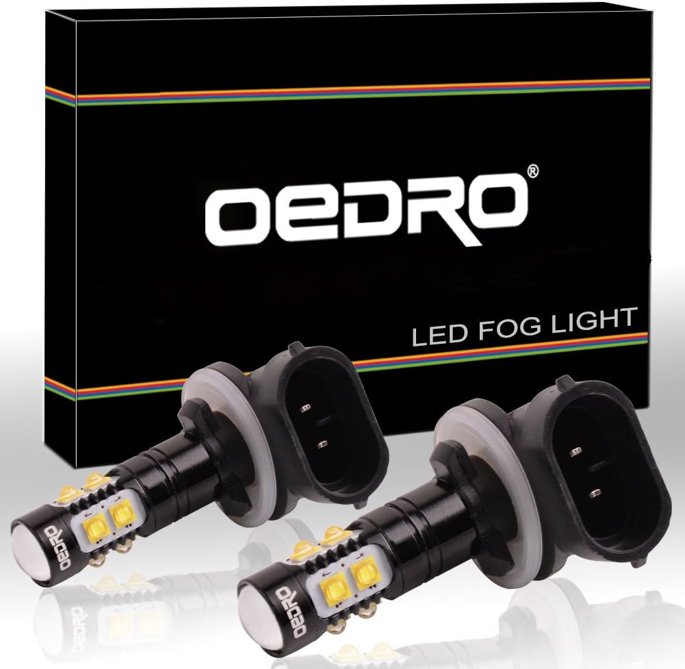 OEDRO Extremely Bright 50W 881 LED Bulb 889 894 896 Fog Driving Light DRL 6000K Xenon White (Pack of 2)