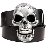 Chrome Skull Black Elastic Waist Belt 