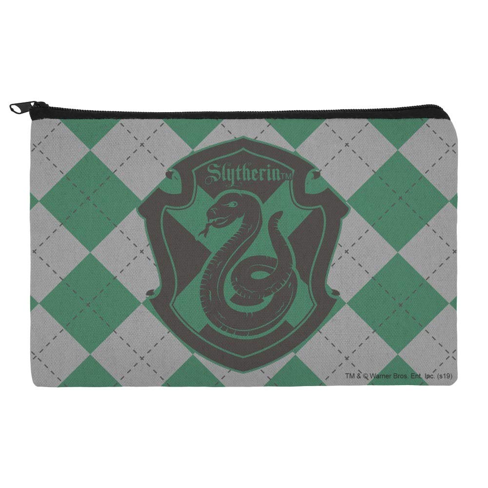 GRAPHICS & MORE Harry Potter Slytherin Plaid Sigil Makeup Cosmetic Bag Organizer Pouch
