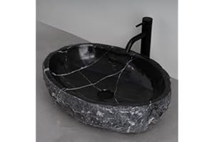 MIDUSO 315 - Handcrafted Irregular River Stone Vessel Sink; Real Stone Sink; Unique Vessel Sink - Choose Your Design Under 'Color' Options