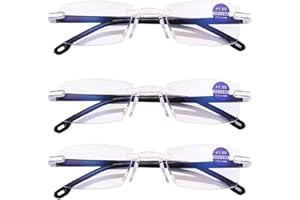 Auto Focus Glasses Self Adjusting | 3 Pieces Clarity Blue Glasses | Automatic Zoom Reading Glass-es for Women and Men | Blue 