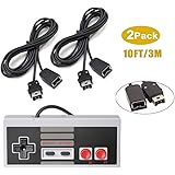 NES Classic Controller Extension Cable, 2 Pack of 3M/10 Feet Extension Cord with 1 NES Mini Classic Controller, for SNES Clas