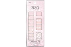 Dashing Diva Gloss Holiday Nail Strips - Ornamental Dream | UV Free, Chip Resistant, Long Lasting Gel Nail Stickers | Contains 32 Nail Wraps, 1 Prep Pad, 1 Nail File
