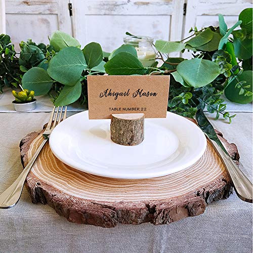 Supla 20 Pcs Rustic Wood Place Card Holders Circular Table Numbers