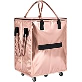 COZIWISH Foldable Rolling Shopping Cart Bag with 360&deg; Swivel Wheels | Waterproof Metallic Finish, Collapsible Design, Metal Handle, Reusable Grocery Tote, Market &amp; Laundry Use