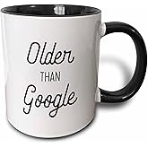 3dRose Older Than Google 15oz Two-Tone Black Mug