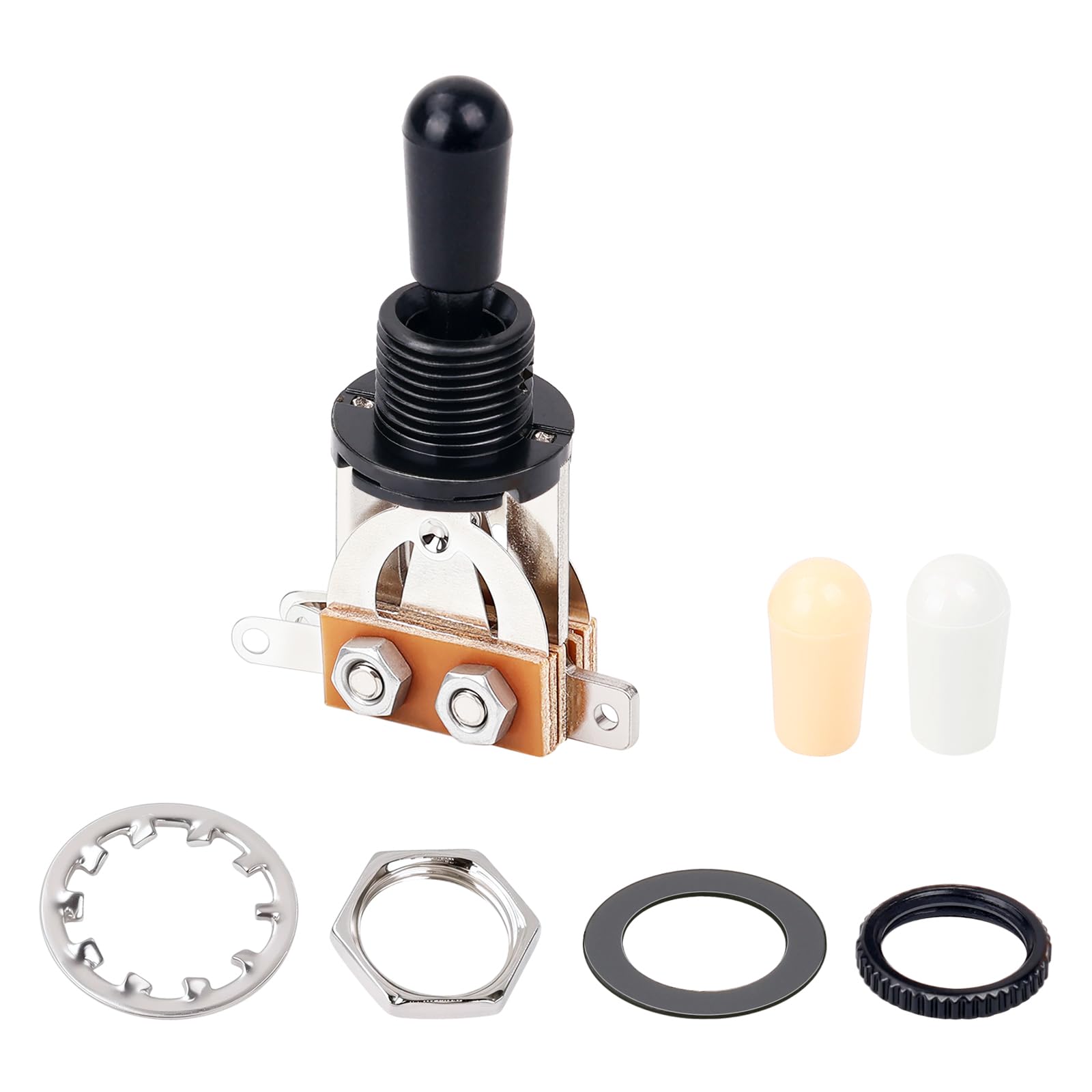 Banworks Metric 3-way Toggle Switch Pickup Selector Switch for Epiphone EPI LP Les Paul Style Guitar JT/DWQ-01 Black with Black Tip — image 1