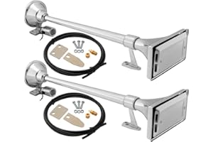 Vixen Horns Train Horn for Boat/Truck/Car. Air Horn Waterproof Chrome Plated Dual Trumpet + Cover. Super Loud dB. Marine Grade Finish. Fits 12v Vehicles like Semi/Pickup/Jeep/SUV VXH1264X2