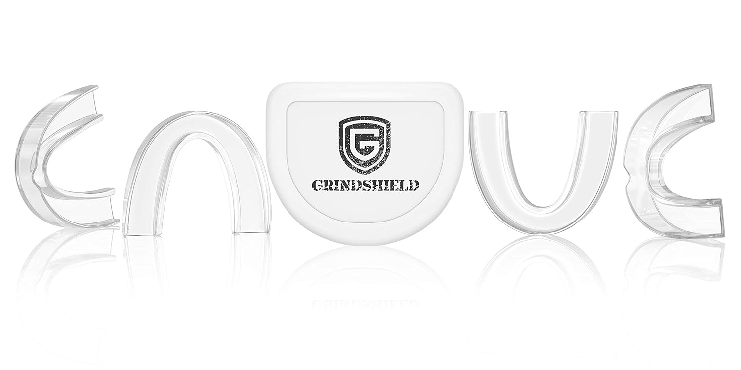GRINDSHIELD Teeth Grinding Guard - Moldable, Trimmable - 4 Mouth Guards for Grinding Teeth & Case – Nightguard for Teeth Grinding, Clenching Night Guard, Bruxism Mouth Guard, Dental Guard, Mouthguard : Beauty