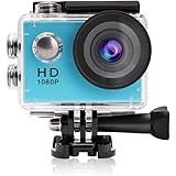 Yuntab Action Camera Sport DV 1080P Mini 30-Meter Waterproof 2 inch TFT LCD HD 5MP Helmet Camera Cam Extreme Action Camcorder With Battery, Charger and Accessories (Blue)