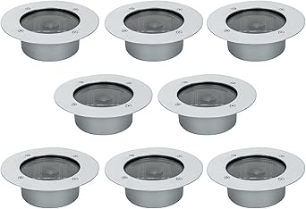Dxp 8 Led Solar Bodeneinbaustrahler Rund Weiss Ip65 Bodenspots Fur Terrasse Pfad Und Garten Edelstahl Amazon De Beleuchtung
