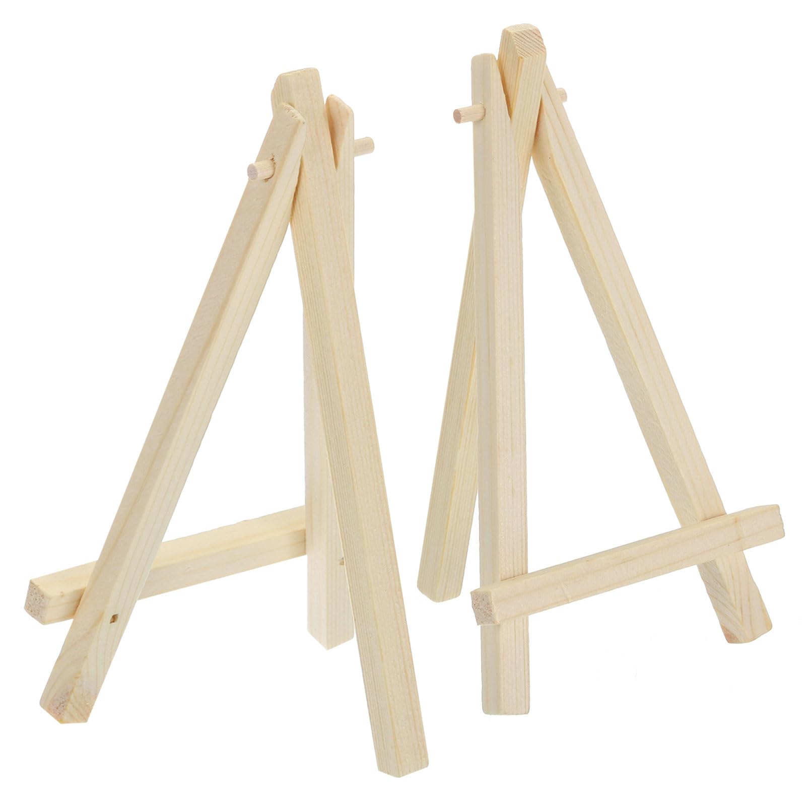 PATIKIL Mini Wood Display Easel, 8 Pack Small Tripod Tabletop Stand Display Holder for Displaying Wedding Business Card Crafts Photos