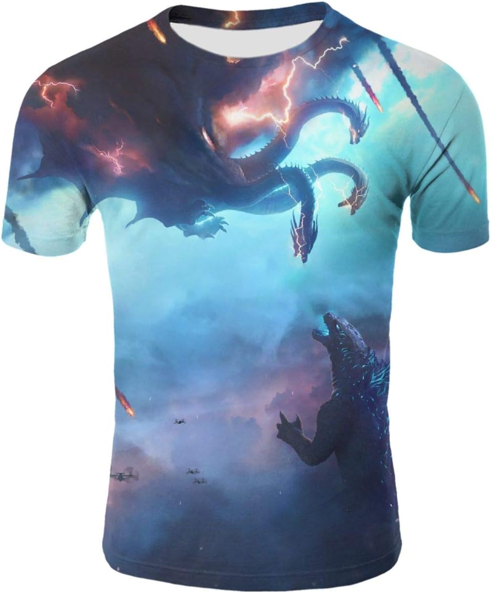 Moonup God-Zilla 2 King Of The Monsters Mens Boys Girls 3D Printed s Tshirts