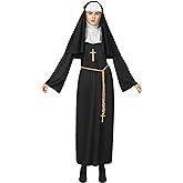 Spooktacular Creations Halloween Nun Costume Women, Nun Outfit Women, Adult Halloween Costume for Dress Up Party Cosplay