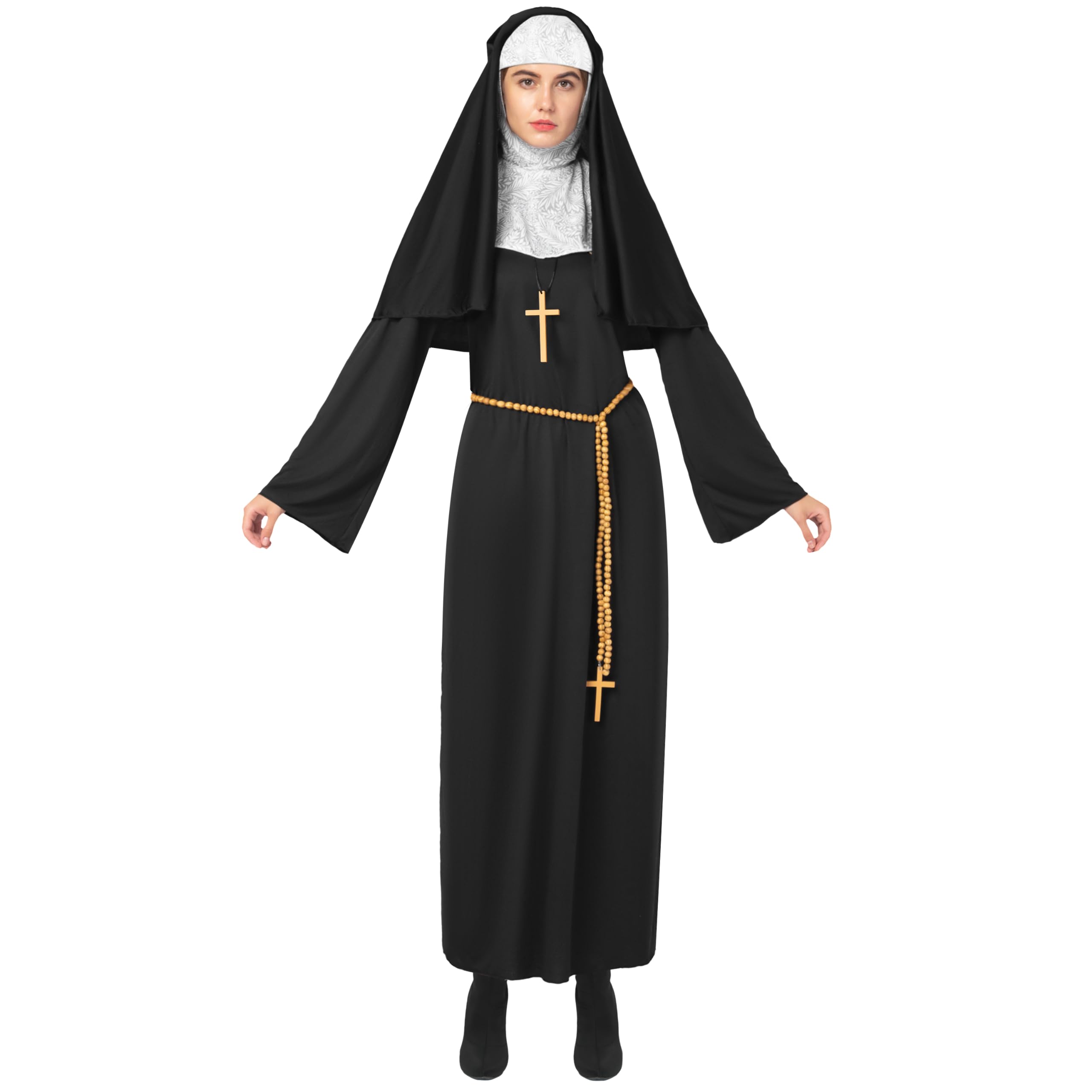 Photo 1 of Spooktacular Creations Halloween Nun Costume Women, Nun Outfit Women, Adult Halloween Costume for Dress Up Party Cosplay (Small)