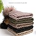 Winter Beanie Hats for Women Real Fur Pom Pom Slouchy Beanies Bobble Ski Cap
