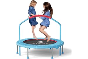 CLORIS 38in/48in Folding Trampoline - Max Load 220lbs / 450lbs Trampoline Rebounder Trampoline for Adults with Adjustable Foam Handle, with safty Padded Cover Best Gift